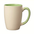 14 Oz. Two-Toned White/Pastel Green Ceramic Mug